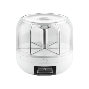 5-Star Chef Cereal Dispenser 7kg Grain Container, 6 Compartments, Food-Grade Plastic, 360° Rotatable, White