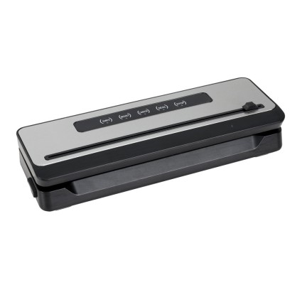 Devanti Food Vacuum Sealer Machine 110W Stainless Steel, 4 Modes, Built-in Cutter, 10 Bags, 32cm Seal, Silver Black