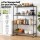 Artiss 4-Tier Metal Kitchen Rack 152x45x187cm Black Heavy-Duty Shelving with Wheels and Adjustable Feet