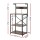 Artiss 4-Tier Kitchen Rack with 2 Power Outlets and 6 Hooks Microwave Storage Shelf Black Brown (130cm)