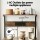 Artiss 4-Tier Kitchen Rack with 2 Power Outlets and 6 Hooks Microwave Storage Shelf Black Brown (130cm)