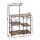 Artiss 4-Tier Kitchen Rack with Pull Out Basket 6 Hooks Microwave Shelf Metal PB Board 90x39x134cm