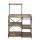 Artiss 4-Tier Kitchen Rack with Pull Out Basket 6 Hooks Microwave Shelf Metal PB Board 90x39x134cm