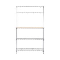 Artiss 4-Tier Metal Kitchen Rack 90x34x151cm Silver Heavy Duty Microwave Shelf Organiser with 40kg per shelf capacity