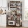Artiss 96cm x 170cm Kitchen Rack with 2 Power Outlets 12 Hooks Pull Out Basket Microwave Shelf Black Brown