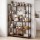 Artiss Kitchen Rack 120cm x 170cm Black Brown Metal Frame Microwave Shelf with 6 Hooks 20kg Capacity