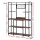 Artiss Kitchen Rack 120cm x 170cm Black Brown Metal Frame Microwave Shelf with 6 Hooks 20kg Capacity
