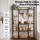 Artiss Kitchen Rack 120cm x 170cm Black Brown Metal Frame Microwave Shelf with 6 Hooks 20kg Capacity
