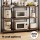 Artiss Kitchen Rack 120cm x 170cm Black Brown Metal Frame Microwave Shelf with 6 Hooks 20kg Capacity
