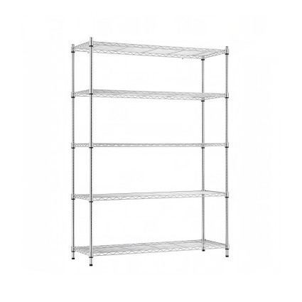Artiss 5-Tier Metal Kitchen Rack 120x45x179cm Heavy Duty Adjustable Shelving 180kg Per Tier Silver Storage
