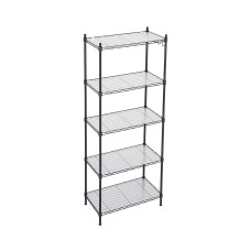Artiss 5-Tier Metal Kitchen Rack Shelving Unit 55x30x150cm Adjustable Heavy Duty Storage Shelf Black for Pantry