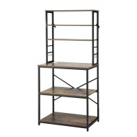 Artiss 6-Tier Kitchen Rack Microwave Storage Shelf 80cm x 167cm Black Brown Heavy Duty Shelving Unit
