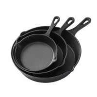 5-Star Chef Cast Iron Non-Stick Frying Pan Set 3PCS, 16/20/26cm, PFOA-Free, Double Pour Spouts, All Stov