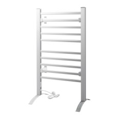Devanti Electric Heated Towel Rail Rack, 10-Bar Freestanding/Wall-Mount, Rapid Heat, Aluminium, 53x35x97.5cm, 150W