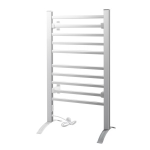 Devanti Electric Heated Towel Rail Rack, 10-Bar Freestanding/Wall-Mount, Rapid Heat, Aluminium, 53x35x97.5cm, 150W
