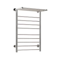 Devanti Electric Heated Towel Rail 14 Bars Wall Mounted Stainless Steel Clothes Dryer Warmer 130W with Mounting Kit