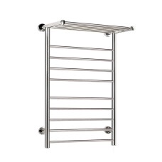 Devanti Electric Heated Towel Rail 14 Bars Wall Mounted Stainless Steel Clothes Dryer Warmer 130W with Mounting Kit