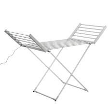 Devanti Electric Heated Towel Rail Rack, 18-Bars, Freestanding, Foldable, 220W, Quick Heat, Energy Efficient, Aluminium