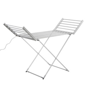 Devanti Electric Heated Towel Rail Rack, 18-Bars, Freestanding, Foldable, 220W, Quick Heat, Energy Efficient, Aluminium