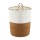 Artiss Woven Cotton Rope Laundry Basket 47L Foldable White Brown Built in Handles Lightweight Durable