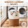 Artiss Woven Cotton Rope Laundry Basket 47L Foldable White Brown Built in Handles Lightweight Durable