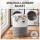 Artiss Woven Cotton Rope Laundry Basket 47L White Grey Foldable Handles 47x60cm Stylish Hamper 47L Storage