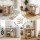 Artiss Bamboo Laundry Hamper with Ironing Board 38L Basket 3 Shelves Natural Light Grey All-in-One Utility