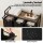 Artiss 135L 3-Section Laundry Basket Black Metal Frame Pull-Out Fabric Bags MDF Top Organiser Hamper