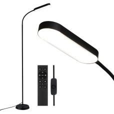 Artiss LED Floor Lamp with Remote Control, Adjustable 4 Colour Temperatures, 174cm Metal Gooseneck, Eye-Caring Lighting