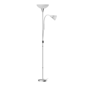 Artiss Floor Lamp Mother and Child Silver Metal 180cm Modern Reading Light with Adjustable Arm and Stable Base