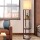 Artiss Floor Lamp with 3-Tier Shelf, 160cm Tall, Walnut, Vintage Design, MDF & Fabric, Space-Saving, Pull-String Switch