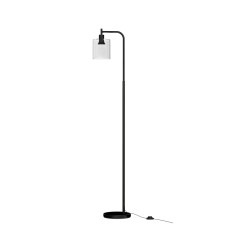 Artiss Modern Black Floor Lamp with Glass Shade, Metal Stand, Foot Switch, 161cm Height for Living Room & Office