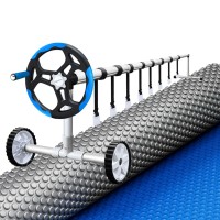 Aquabuddy 600 Micron Solar Pool Cover 10.5x4.2m with 5.55m Aluminium Roller - Durable, Heat-Boosting, Eco-Friendly