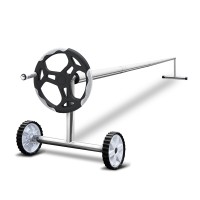 Aquabuddy Pool Cover, Aluminium, 6.5x3m, Silver, 400 Micron Solar Blanket with Roller, UV Resistant, Energy Efficient