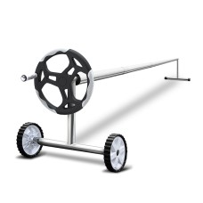 Aquabuddy Pool Cover, Aluminium, 6.5x3m, Silver, 400 Micron Solar Blanket with Roller, UV Resistant, Energy Efficient