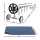 Aqua Buddy 7x4m 600 Micron Solar Pool Cover and 4m Aluminium Roller Set, Blue/Black, UV Resistant, Reduces Evaporation