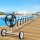 Aquabuddy Pool Cover Roller 5.5m Adjustable Aluminium Solar Blanket Reel Blue with Non-Slip Crank and Straps