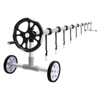 Aquabuddy Aluminium Pool Cover Roller, 6.55m Adjustable, Silver – Effortless Solar Blanket Management