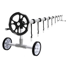 Aquabuddy Aluminium Pool Cover Roller, 6.55m Adjustable, Silver – Effortless Solar Blanket Management