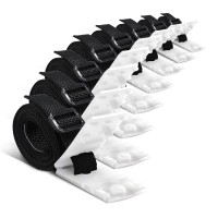 Aquabuddy Pool Cover Roller Attachment Kit - 8PCS Durable Nylon Straps & Clips for 10-24ft, UV Resistant, Easy Install