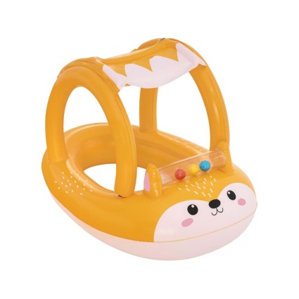 Bestway Kids Inflatable Fox Swim Float with Canopy, PVC, 94x66CM - Fun Pool Toy for 3+ Years, 45kg Max Load