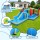Doctor Dolphin Kids Inflatable Water Slide Splash Pool Park 615x322cm – Jumping Castle, Climbing Wall, UV-Protected PVC