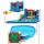 Happy Hop Inflatable Water Slide Jumping Trampoline Castle, 4.8m PVC Kids Bouncer with Climbing Wall & Water Cannon