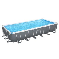 Bestway Power Steel 732x366x132cm Above Ground Pool with Ladder, Pump & Cover - Durable PVC & Steel Frame