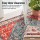 Artiss 200x290cm Washable Floor Rug - Geometric Design, Low-Profile 5mm Pile, Anti-Slip, Polyester Living Room Carpet