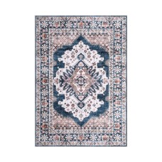 Artiss 160X230cm Large Washable Persian Area Rug - Teal & Blush, Low-Profile, Anti-Slip, Durable Polyester Carpet