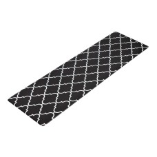 Artiss Gina Kitchen Mat 45x150cm - Non-Slip PVC Floor Rug, 5mm Cushioning, Oil & Water Repellent, Black & White