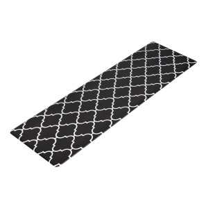 Artiss Gina Kitchen Mat 45x150cm - Non-Slip PVC Floor Rug, 5mm Cushioning, Oil & Water Repellent, Black & White