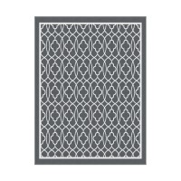 Gardeon 274x366cm Reversible Outdoor Rug - UV & Water-Resistant, Boho Patio Mat with Carry Bag, Grey, Easy Clean