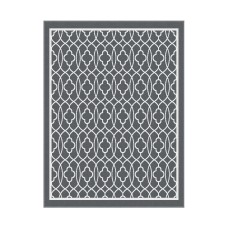 Gardeon 274x366cm Reversible Outdoor Rug - UV & Water-Resistant, Boho Patio Mat with Carry Bag, Grey, Easy Clean